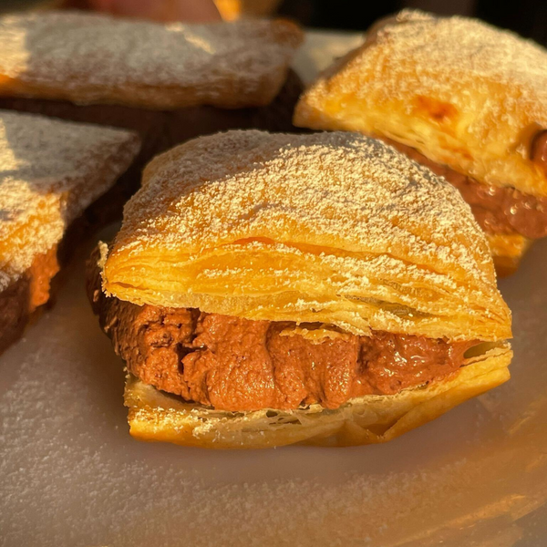 Puff Pastry Sandwiches with Crematta Chocolate & Coffee Mousse